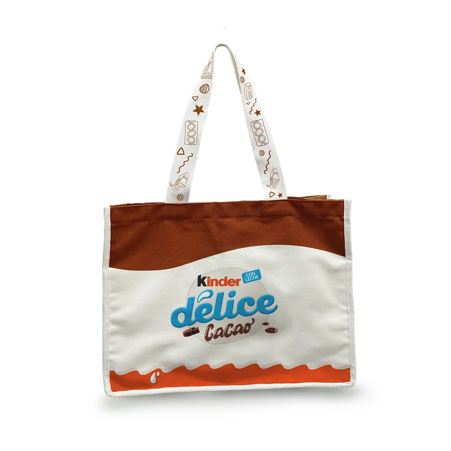 Bolsa tote de Kinder délice Cacao en café y blanco